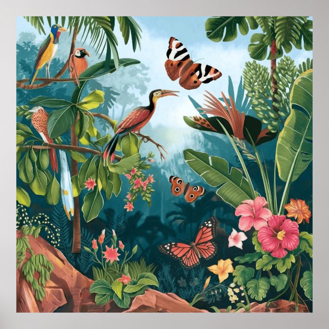 Affiche Flore tropicale et faune des terres hispaniques (Devant)