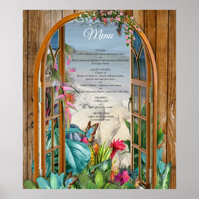 Affiche Flore Tropicale Paradise Beach Scenery (Devant)