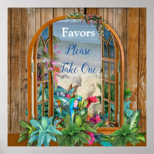 Affiche Flore Tropicale Paradise Beach Scenery