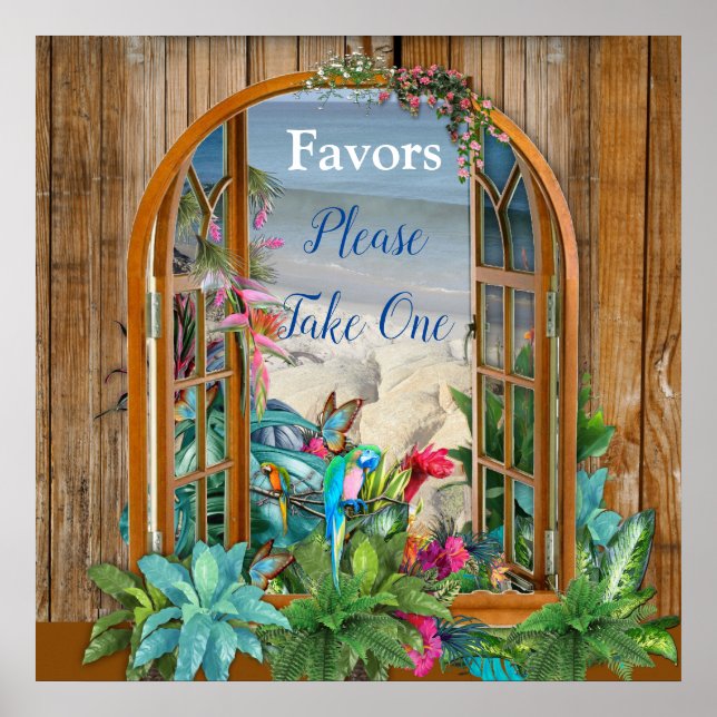 Affiche Flore Tropicale Paradise Beach Scenery (Devant)