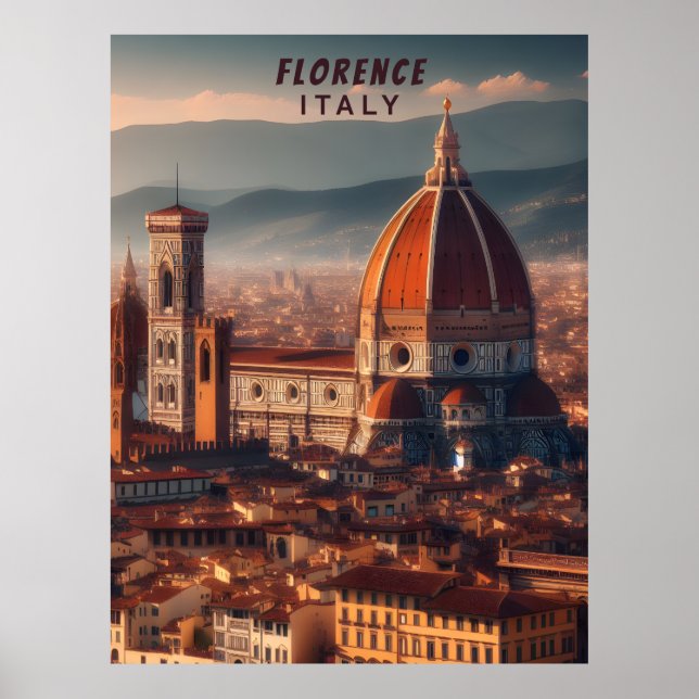 Affiche Florence Cathédrale Santa Maria del Fiore Italie V (Devant)