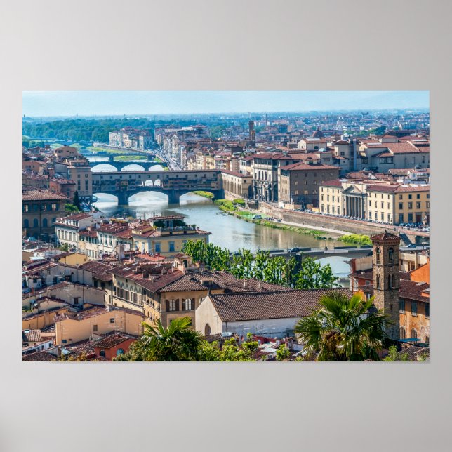 Affiche Florence cityscape - Ponte Vecchio over Arno river (Devant)