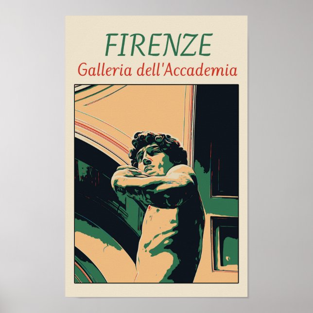 Affiche Florence David Michelangelo illustration Italie (Devant)