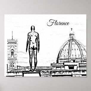 Affiche Florence Duomo noir & blanc Gormley