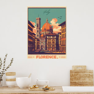 Affiche Florence, firenze italie cadeaux de voyage