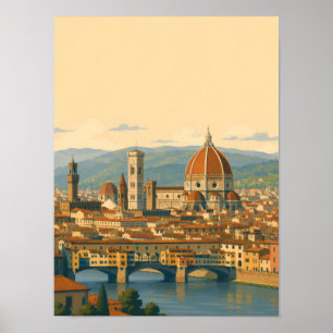 Affiche Florence Italie Duomo Voyage Rétro