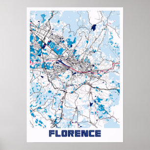 Affiche Florence - Italie MilkTea City Carte