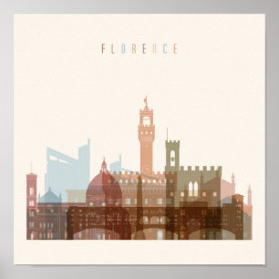 Affiche Florence, Italie   Ville Skyline