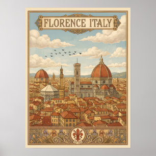 Affiche Florence Italie Voyage Rétro