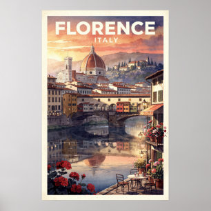 Affiche Florence Italie Voyage Rétro
