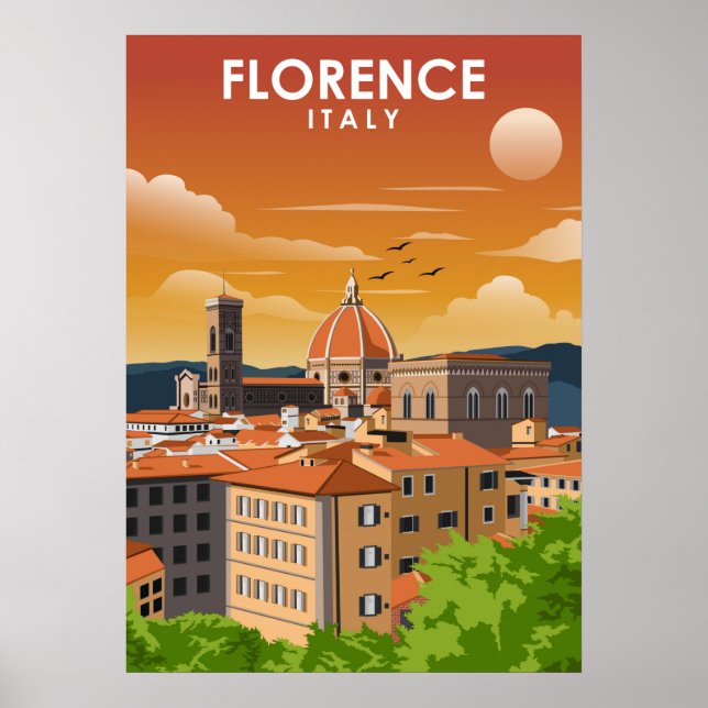 Affiche Florence Italy European City Travel Illustration (Devant)