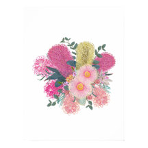 Flores australiennes à l'extérieur rose et jaune