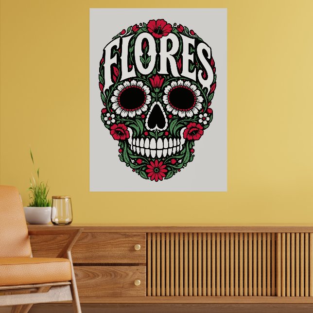 Affiche flores nom de famille crâne de sucre (Salon 2)