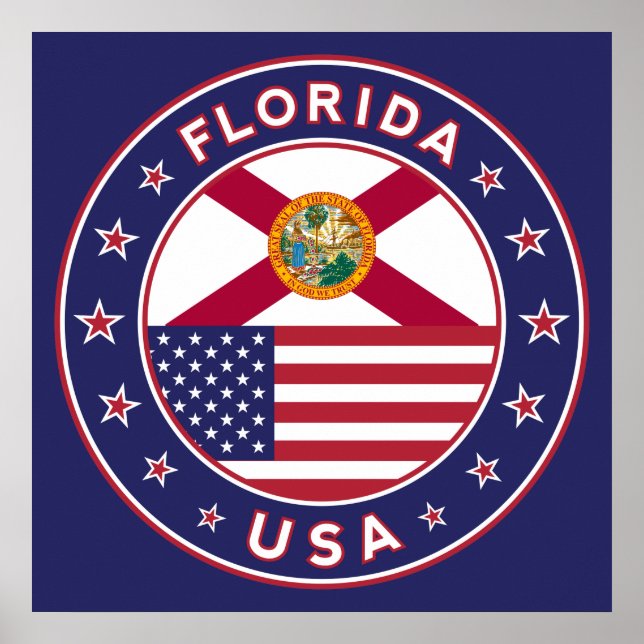 Affiche Floride, affiche, taille moyenne, bleu (Devant)