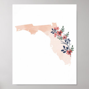 Affiche Floride Aquarelle État