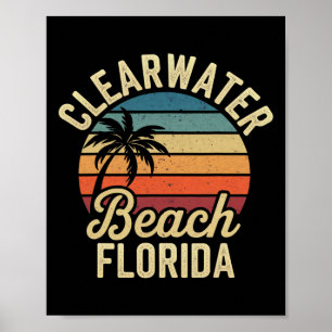 Affiche Floride Clear Water Beach Vacances Souvenirs Famil