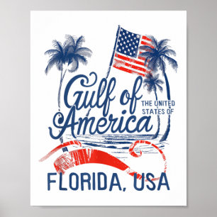 Affiche Floride Côte Du Golfe De L'Amérique Drôle Donald T
