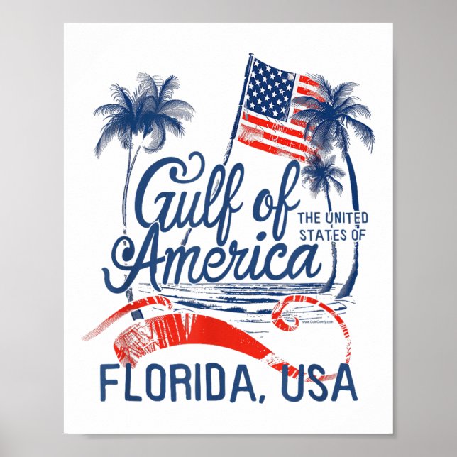 Affiche Floride Côte Du Golfe De L'Amérique Drôle Donald T (Devant)