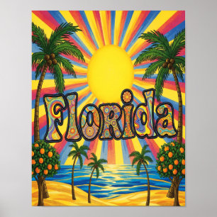 Affiche Floride des années 60