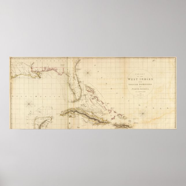 Affiche Floride et Antilles (Devant)