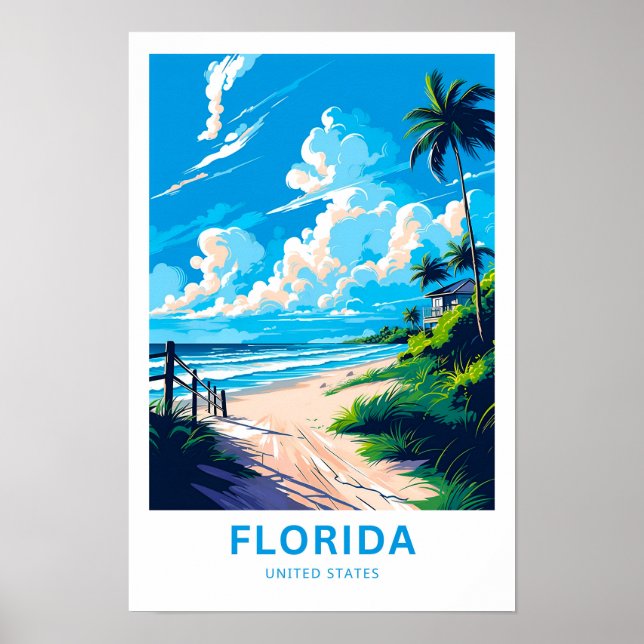 Affiche Floride États-Unis Imprimer Voyage (Devant)
