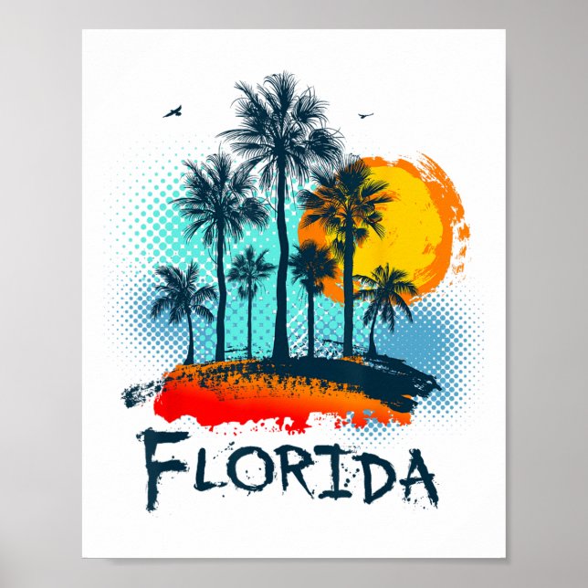 Affiche Floride Fl Été Miami Vibes Plage État Ensoleillé (Devant)