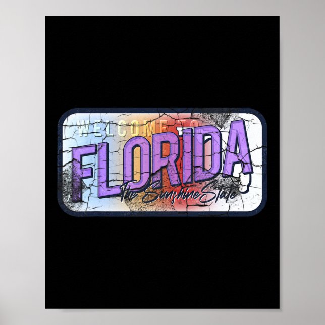 Affiche Floride Fl Summer Miami Vibes Beach Sunshine State (Devant)