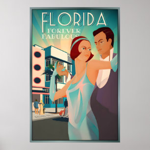 Affiche Floride Forever Fabuleux Rétro South Beach High