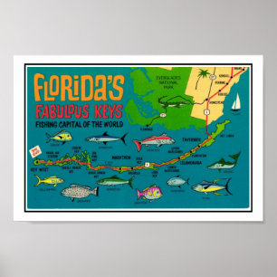 Affiche Floride Keys poisson imprimé