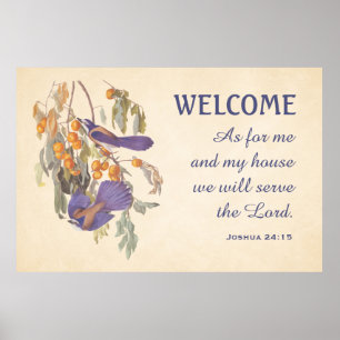 Affiche Floride Scrub Jay Birds et Verse Doormat