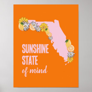 Affiche Floride Sunshine État d'esprit