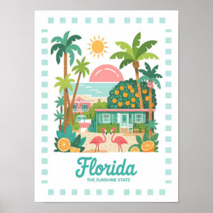 Affiche Floride Sunshine State USA Summer Travel