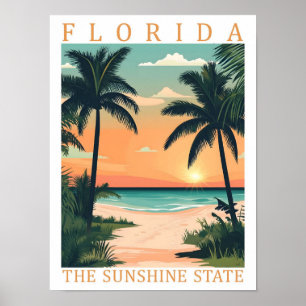 Affiche Floride Sunshine State USA Travel Place
