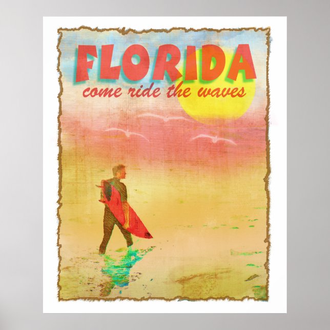 Affiche Floride Surfer (Devant)