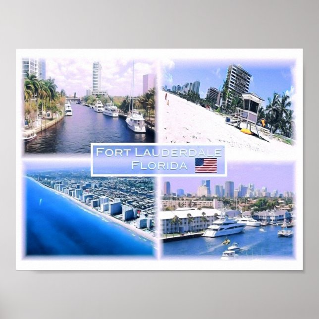 Affiche Floride - Usa - Mosaïque - (Devant)