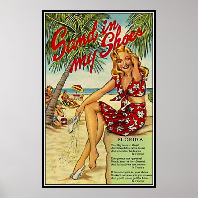 Affiche Floride vintage, USA - (Devant)