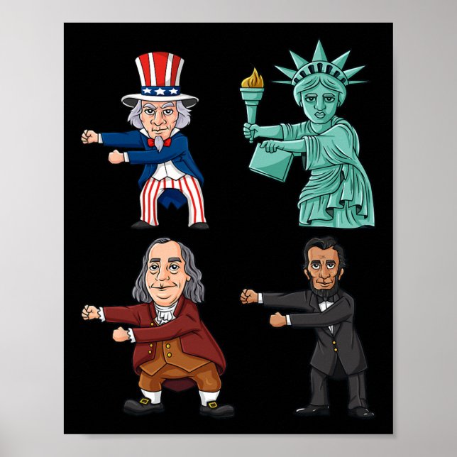 Affiche Floss Like Boss Uncle Sam Ben Franklin Liberty 4 (Devant)