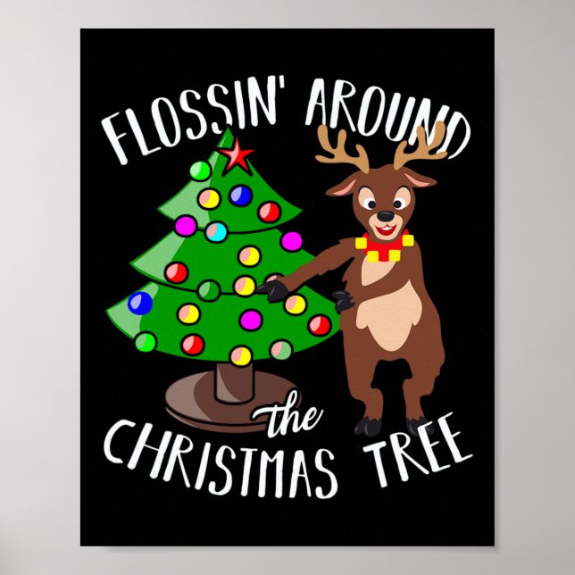 Affiche Flossin Autour De L'Arbre De Noël Reindeer Flossin (Devant)