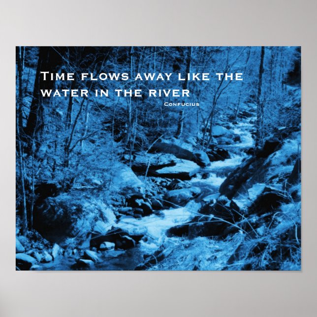 Affiche Flot Temps Confucius Citation Inspirationnelle (Devant)