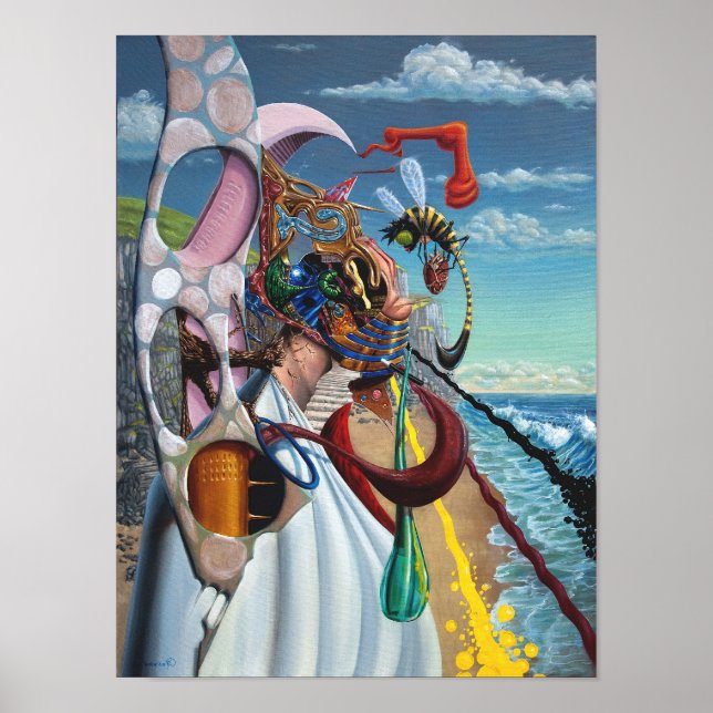 Affiche Flotsam Man. Huile sur Toile. Par Gary Dorking (Devant)