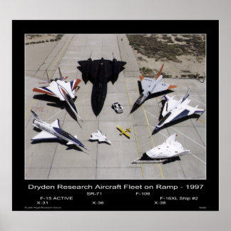 Affiche Flotte d'aéronefs de recherche Dryden sur la rampe