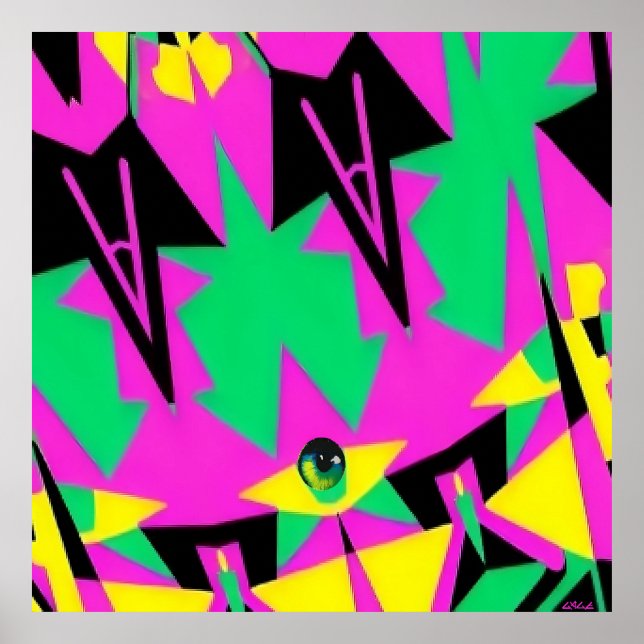 Affiche Flotteur oculaire - Art abstrait de Ken Gage (Devant)