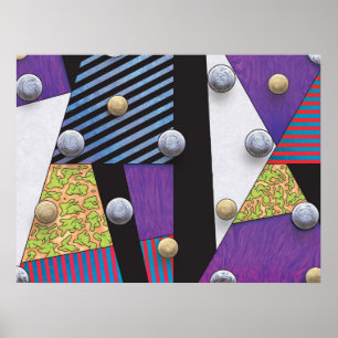 Affiche Flotteurs - Vaporwave Abstrait Surréaliste Art