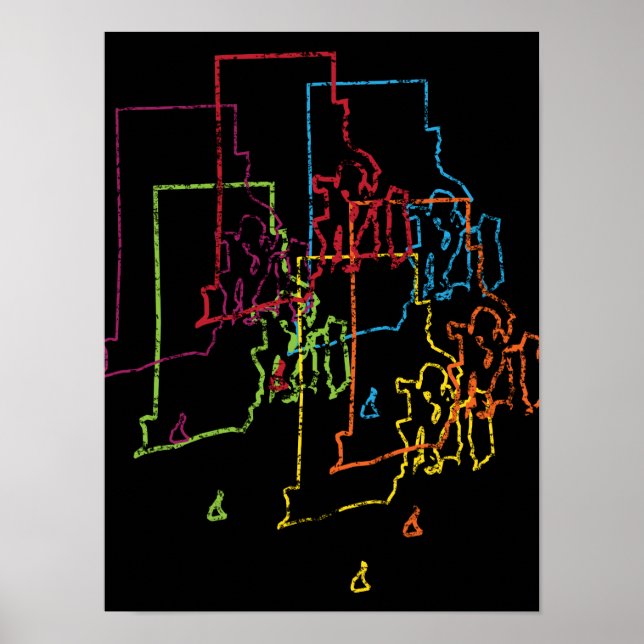 Affiche flou de fierté de l'île rhode (Devant)