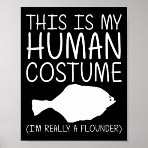 Affiche Flounder Easy Halloween Costume humain Aliments Po
