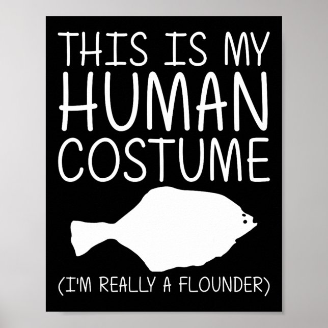 Affiche Flounder Easy Halloween Costume humain Aliments Po (Devant)