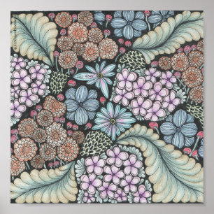 Affiche Flower1 doodprint 8x8in