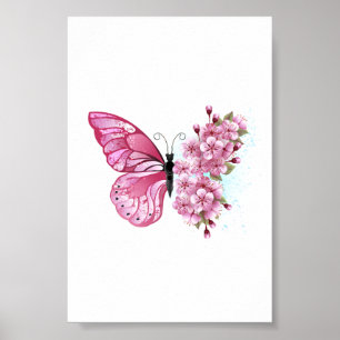 Affiche Flower Butterfly