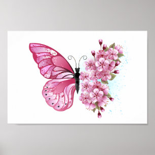 Affiche Flower Butterfly