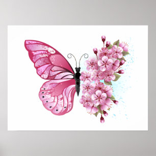 Affiche Flower Butterfly